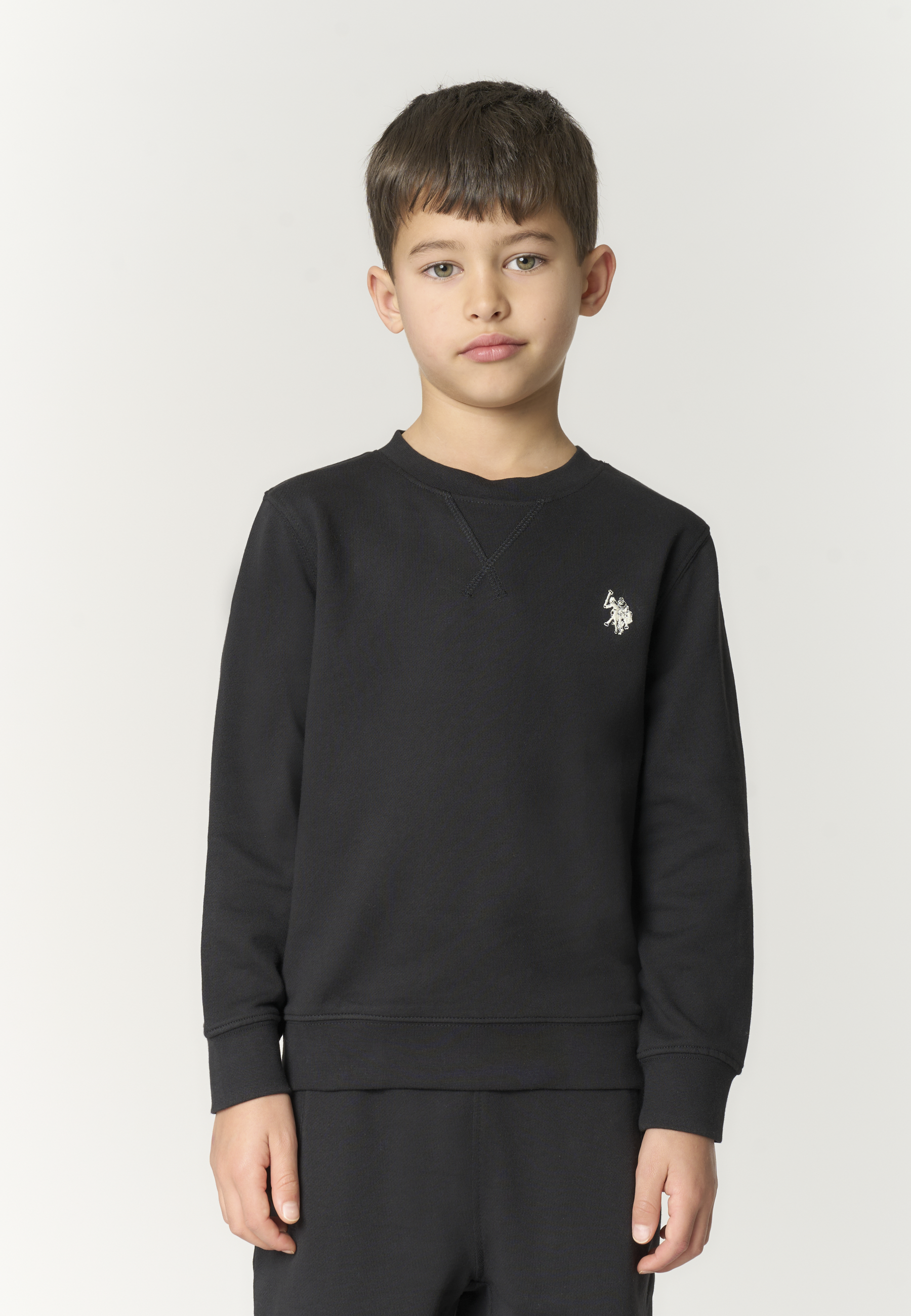 Felpa girocollo da bambino in cotone con logo