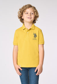 Polo shirt da bambino in cotone con logo maxi ricamato