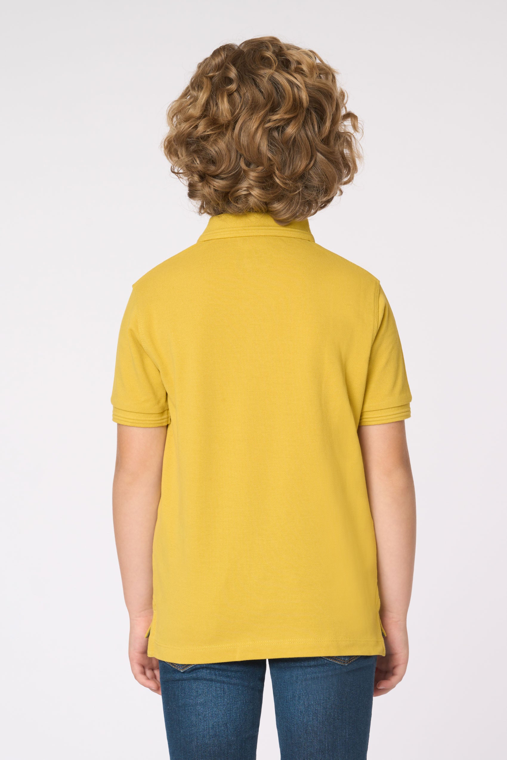 Polo shirt da bambino in cotone con logo maxi ricamato