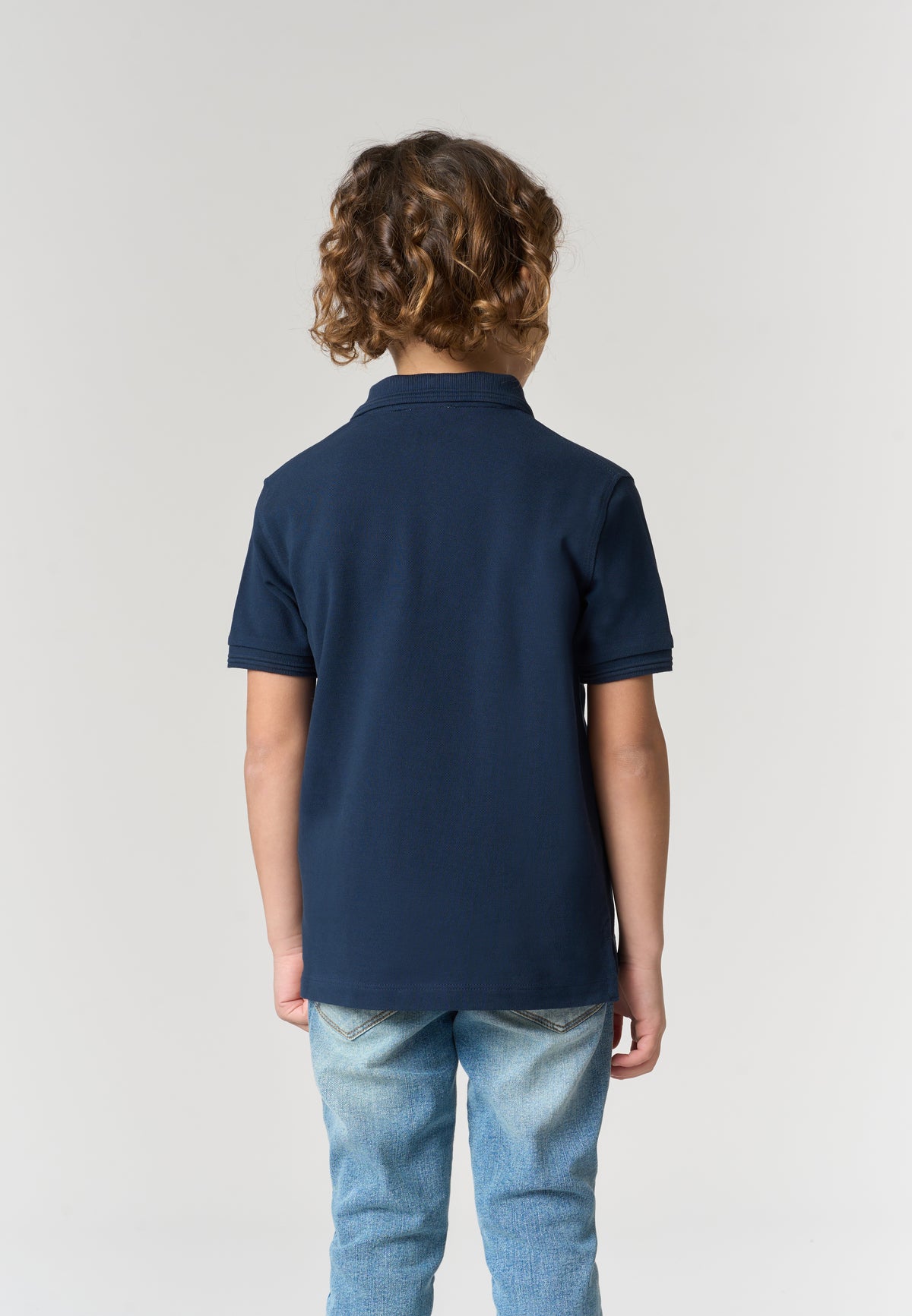Polo shirt da bambino in cotone con logo maxi ricamato