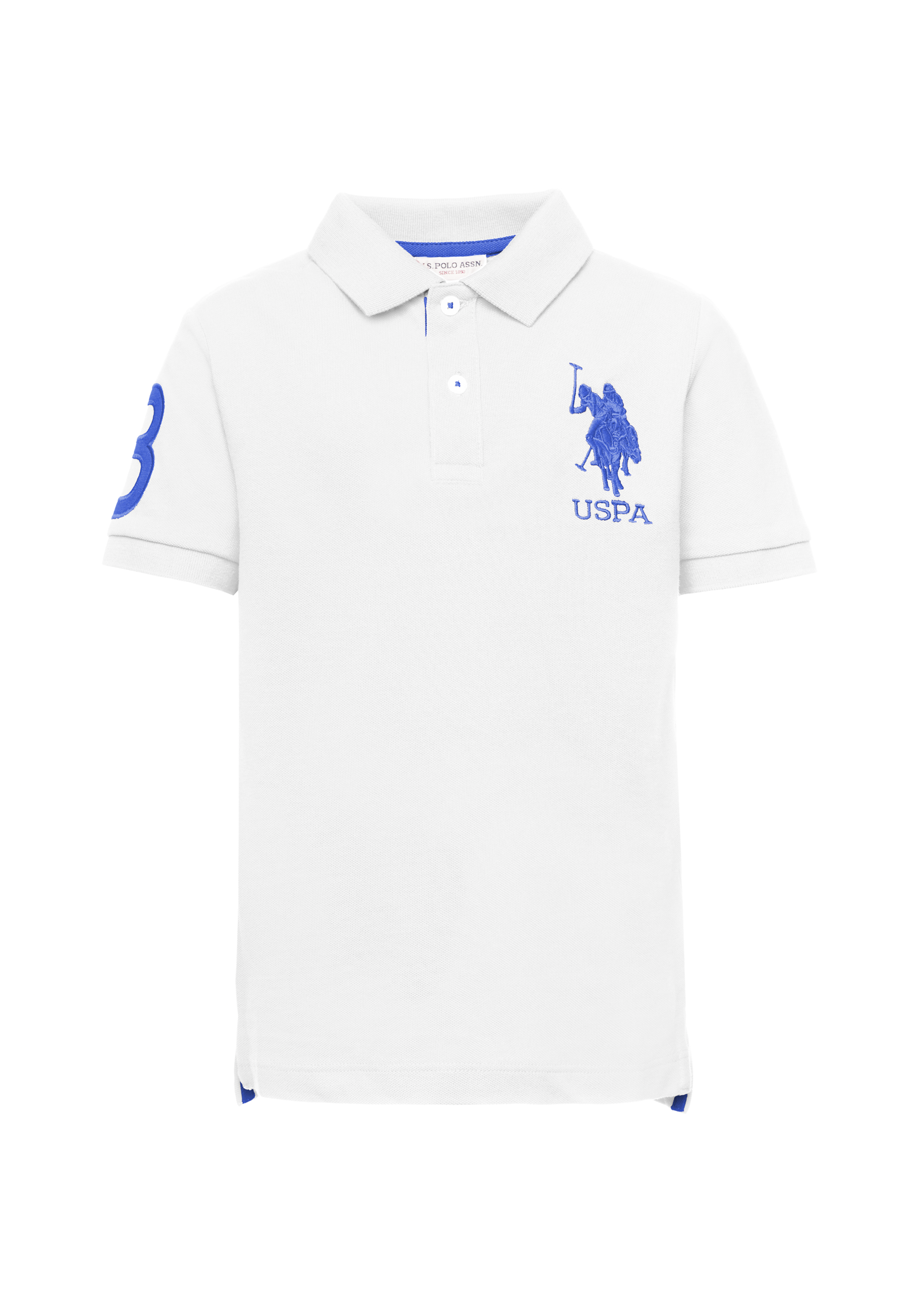 Polo shirt da bambino in cotone con logo maxi ricamato