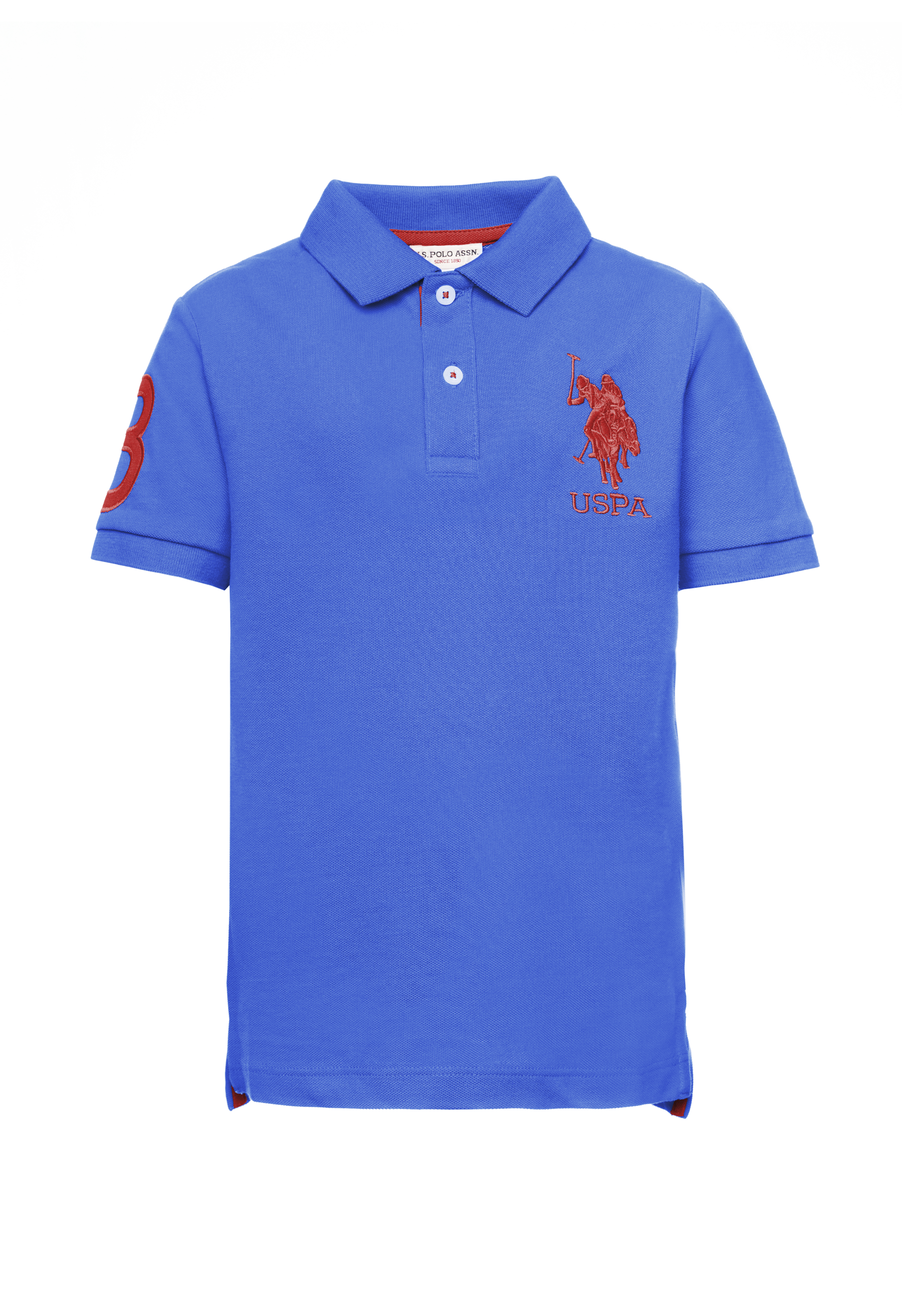 Polo shirt da bambino in cotone con logo maxi ricamato