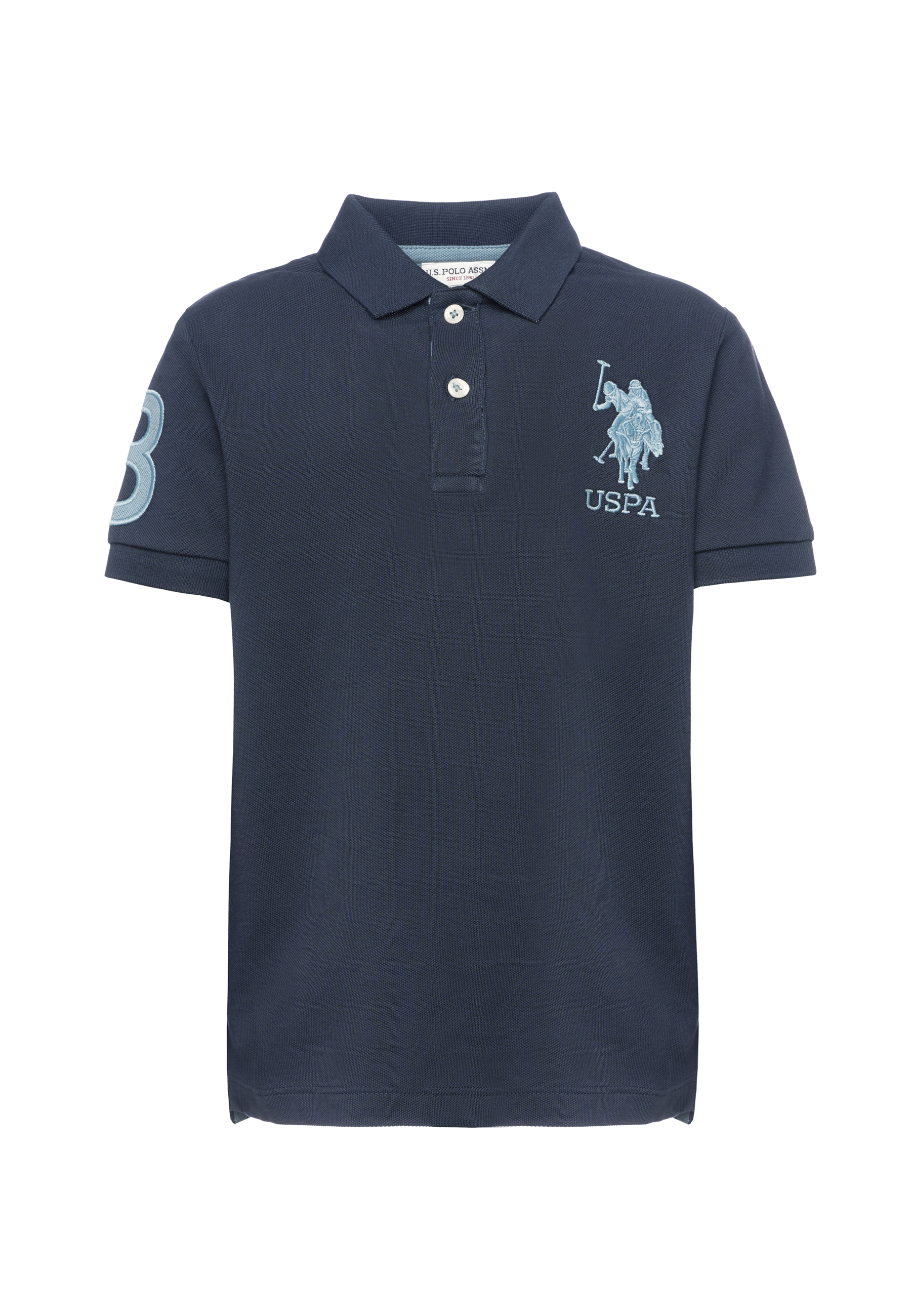Polo shirt da bambino in cotone con logo maxi ricamato e numero