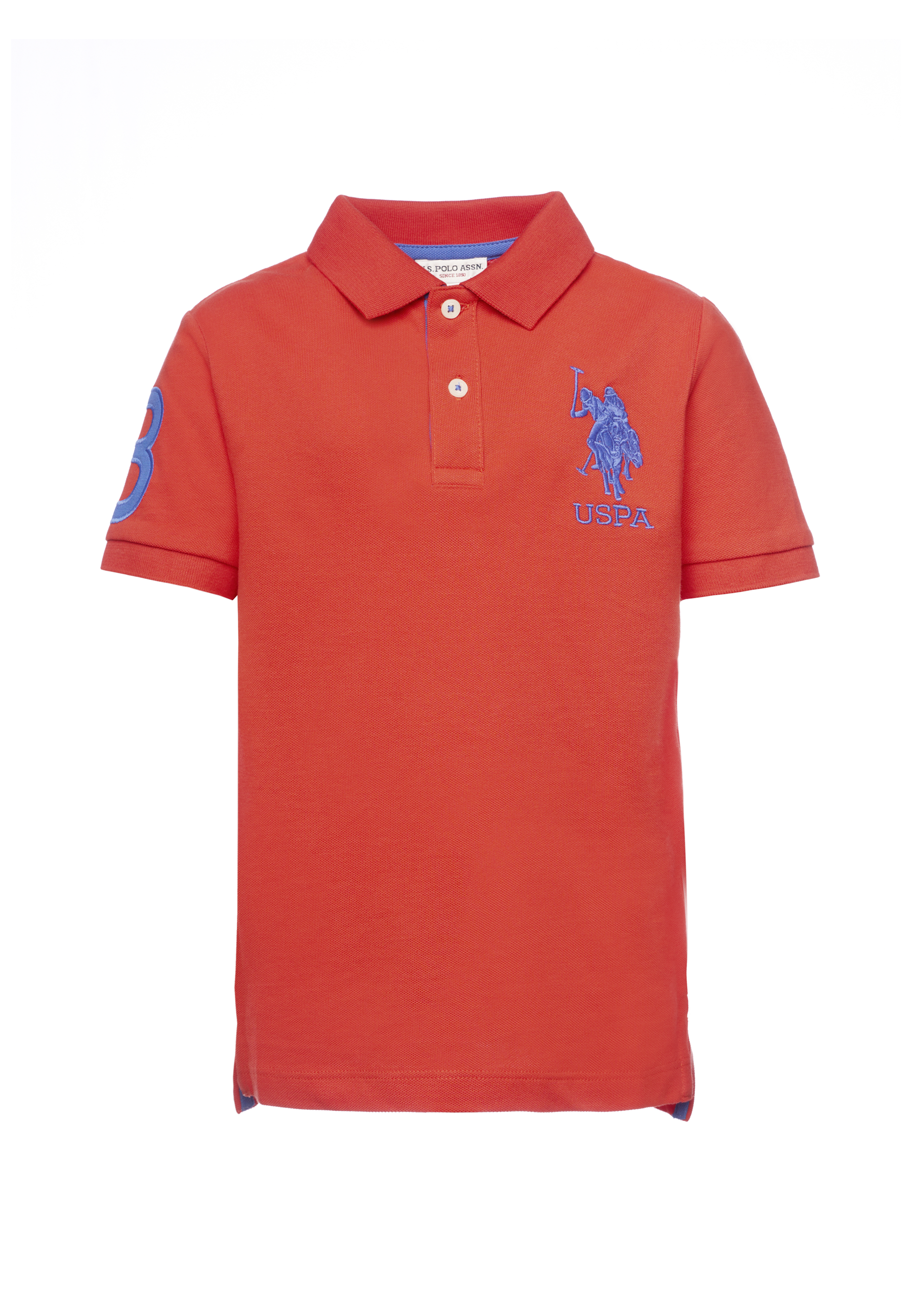 Polo shirt da bambino in cotone con logo maxi ricamato