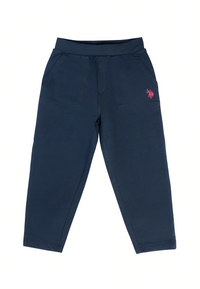 Pantalone sportivo da bambina in cotone stretch con vita elasticizzata