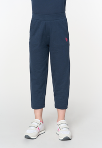 Pantalone sportivo da bambina in cotone stretch con vita elasticizzata