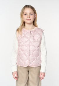 Gilet da bambina in nylon riciclato con trapuntatura