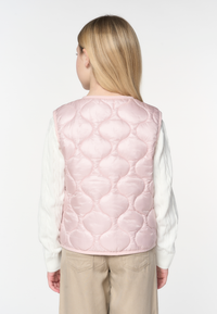 Gilet da bambina in nylon riciclato con trapuntatura