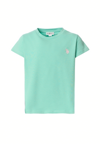 T-shirt a maniche corte da bambina con logo ricamato