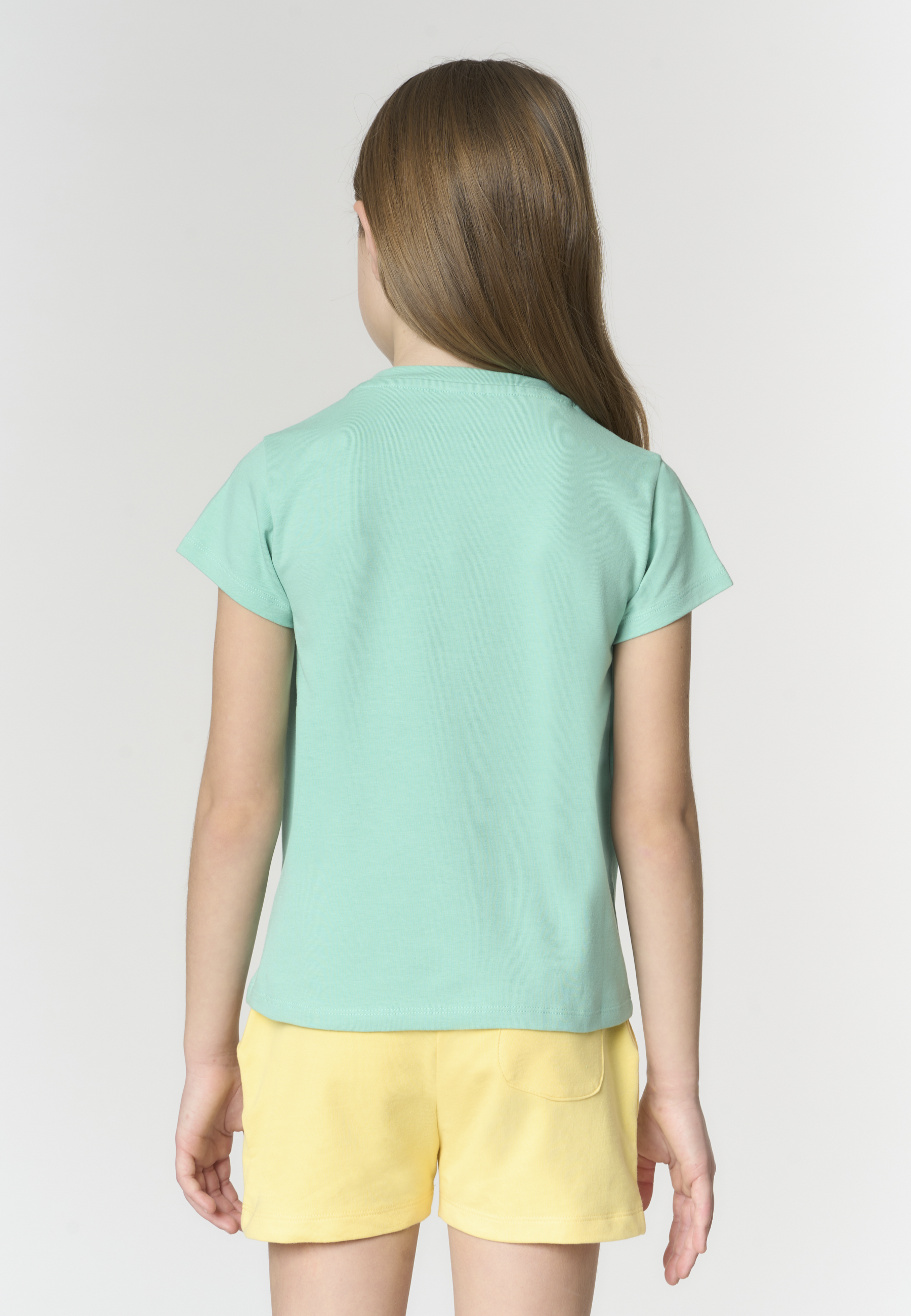 T-shirt a maniche corte da bambina con logo ricamato