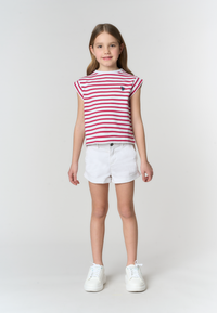 Shorts da bambina in cotone stretch