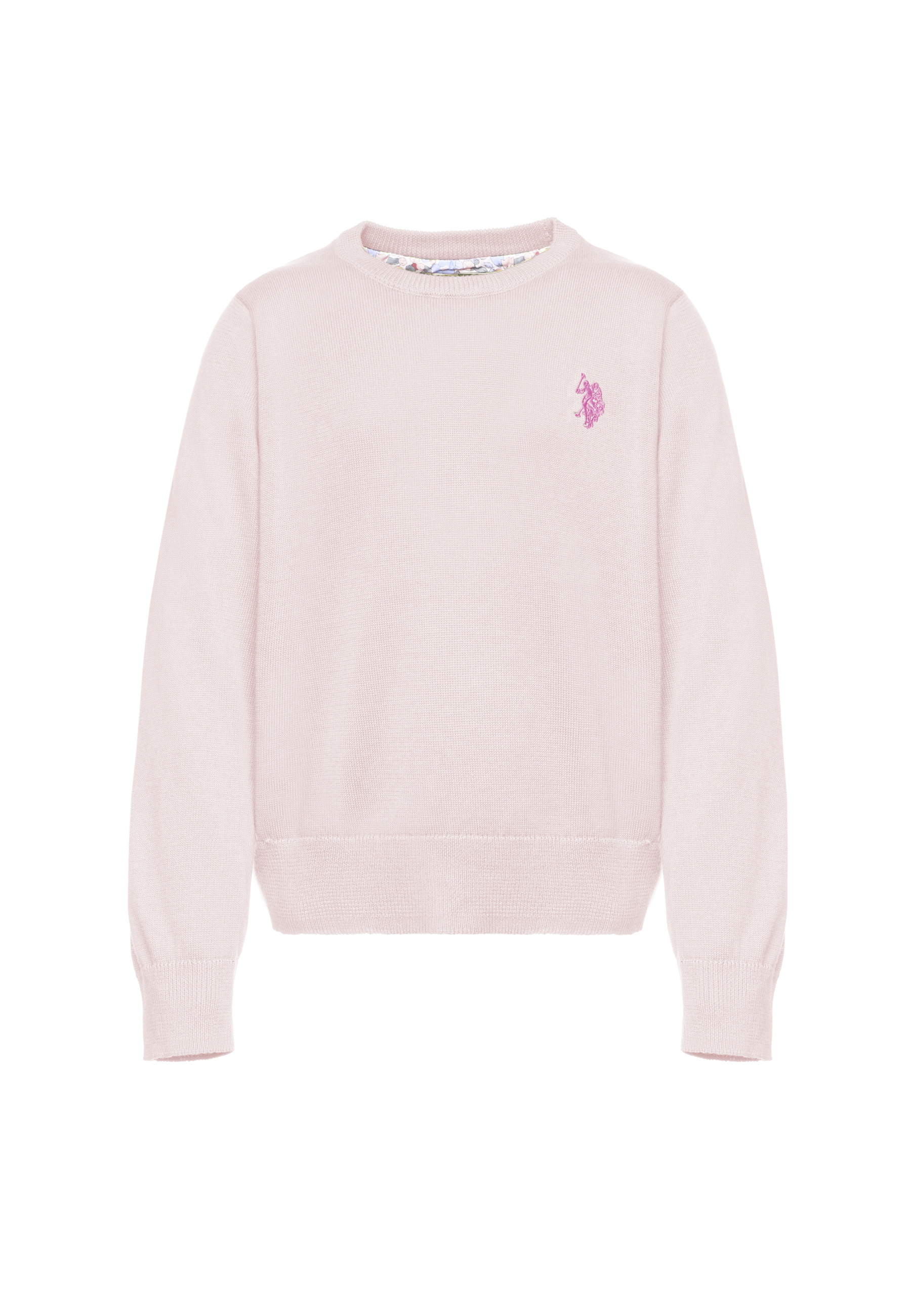 Maglia girocollo da bambina in cotone con logo