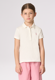 Polo shirt da bambina in cotone micropiquet