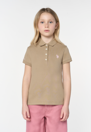 Polo shirt da bambina in cotone micropiquet
