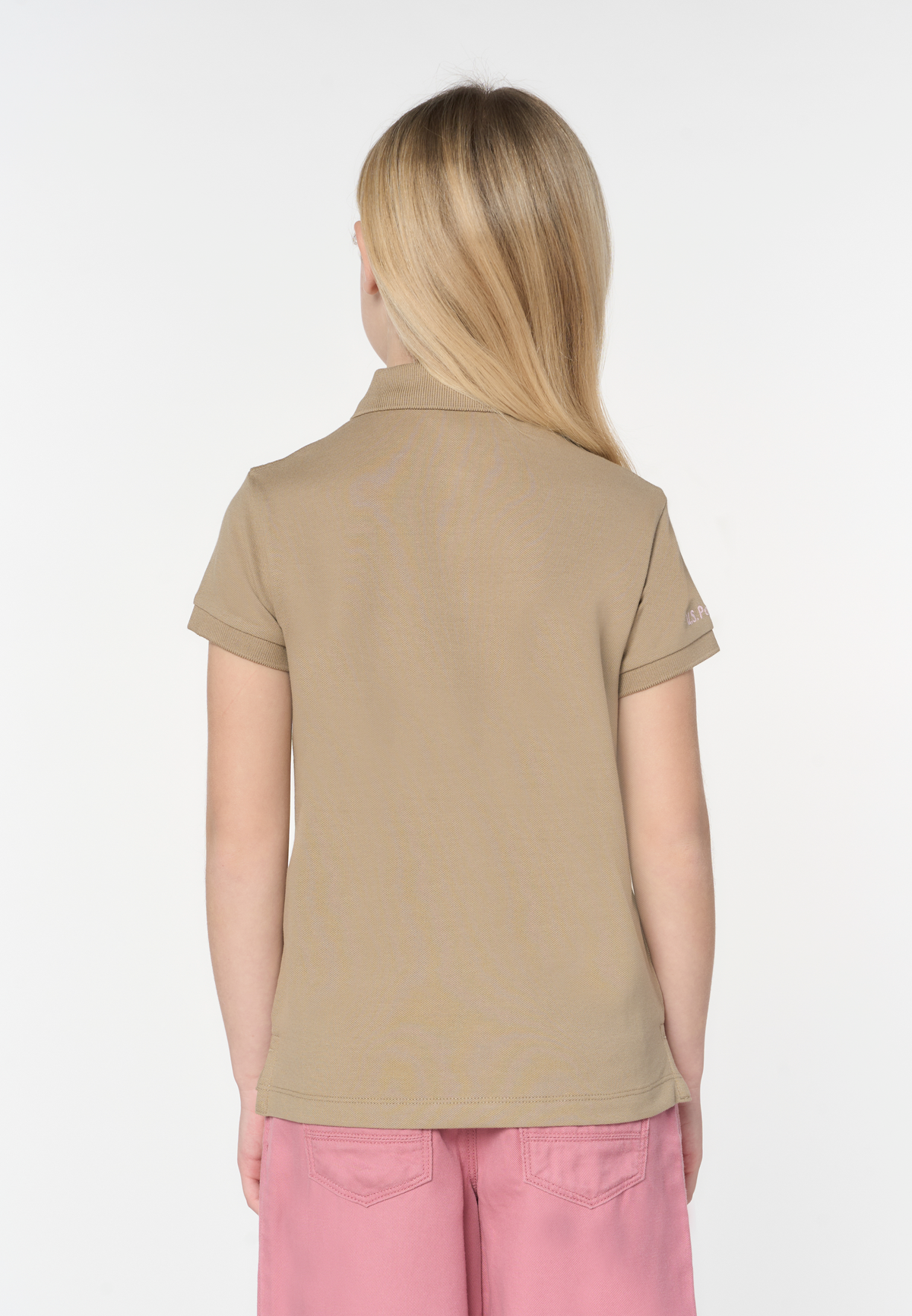 Polo shirt da bambina in cotone micropiquet