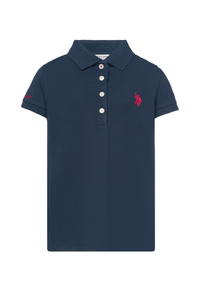 Polo shirt da bambina in cotone micropiquet
