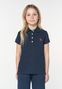 Polo shirt da bambina in cotone micropiquet