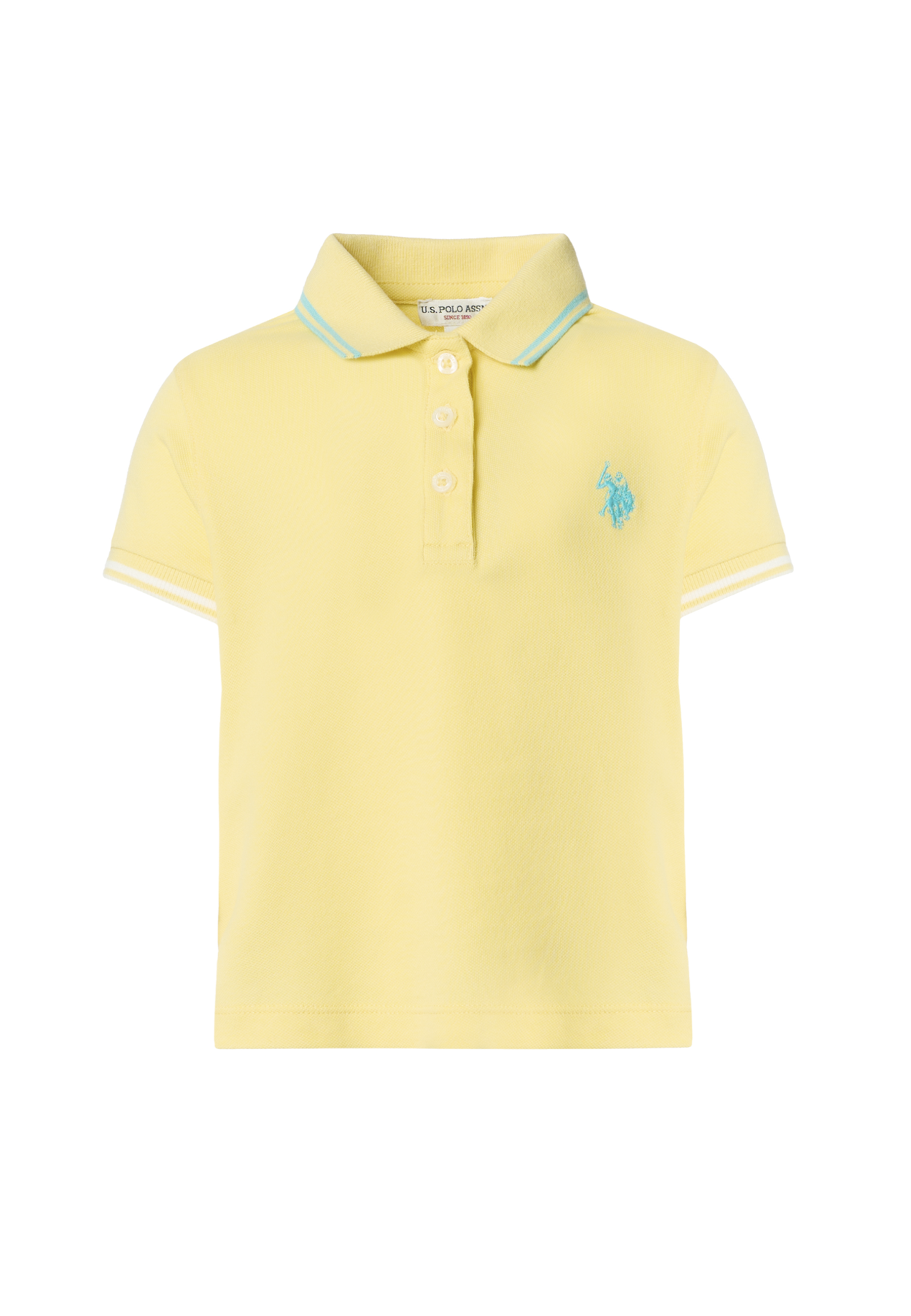 Polo shirt da bambina con logo ricamato e profili a contrasto