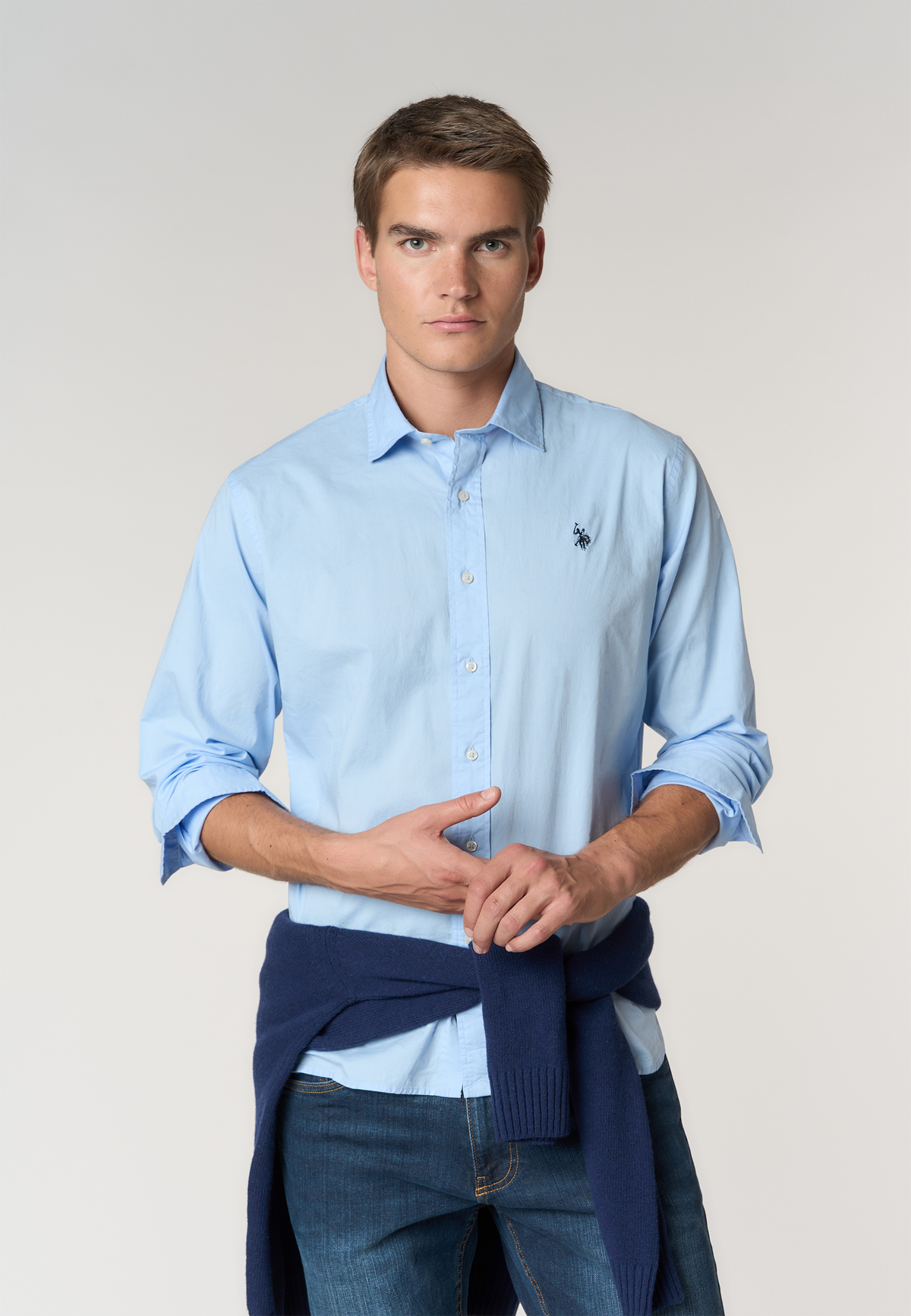 Camicia slim fit in cotone stretch