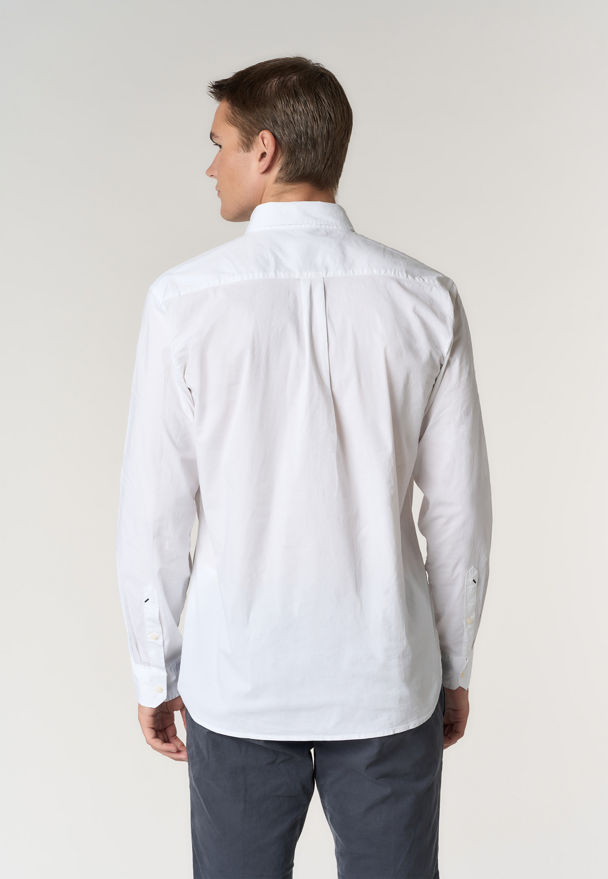 Camicia regular fit button-down in cotone stretch