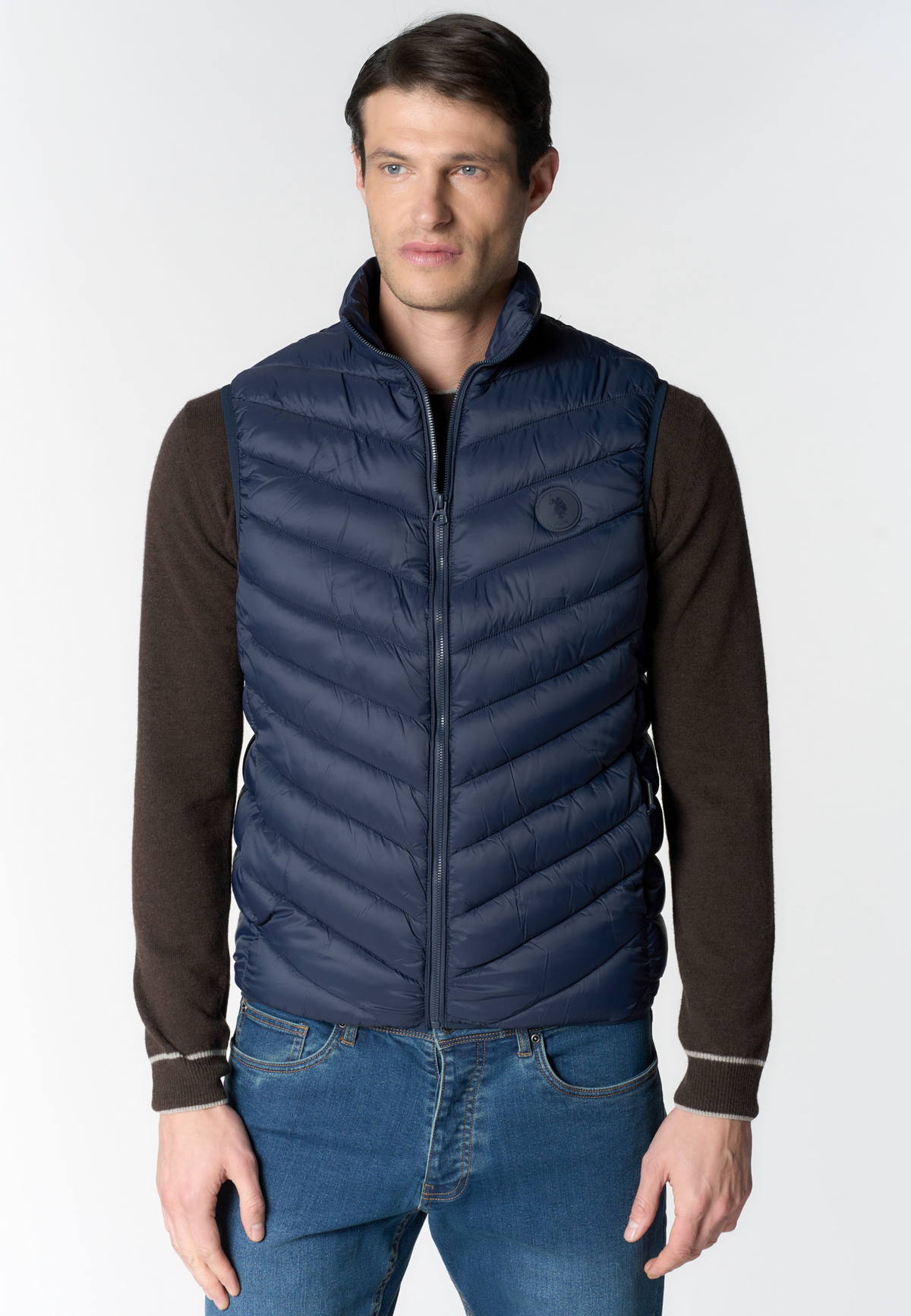 Gilet trapuntato con chiusura full zip