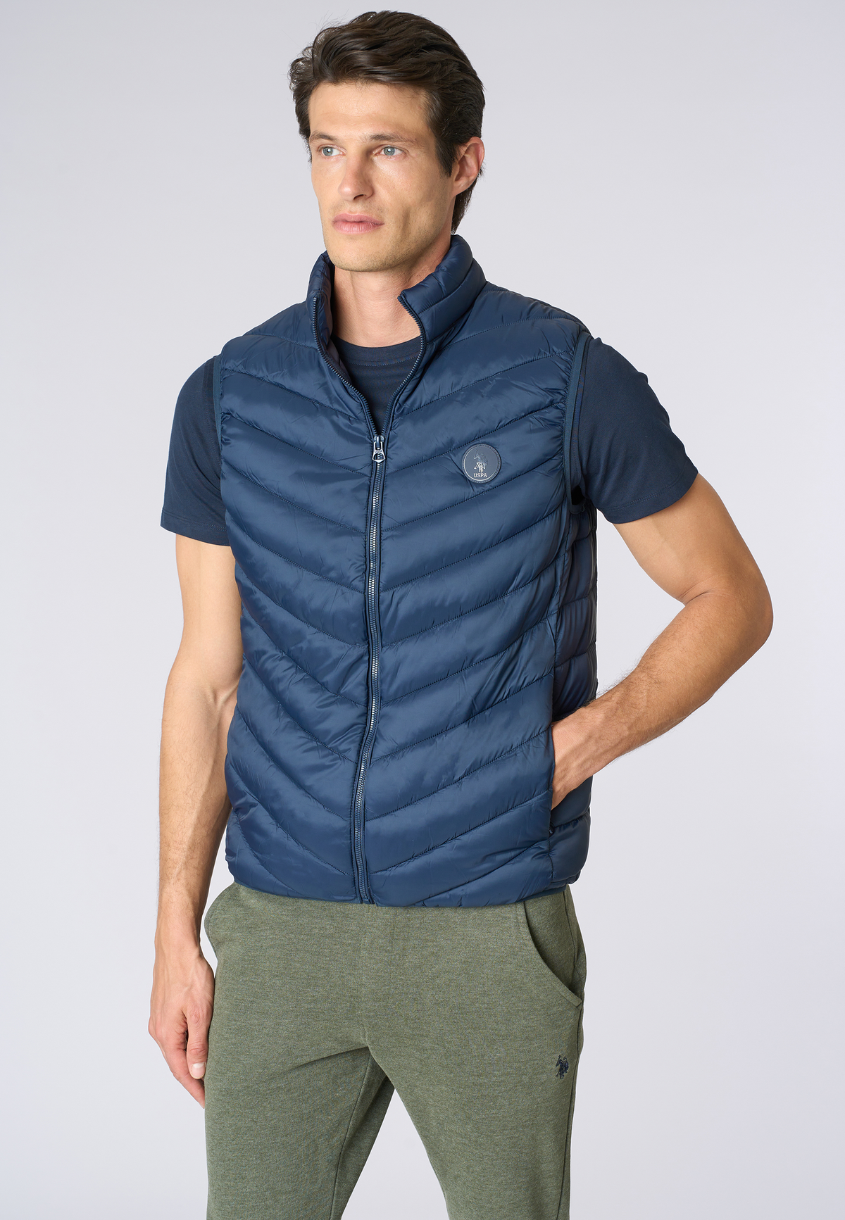 Gilet trapuntato con chiusura full zip
