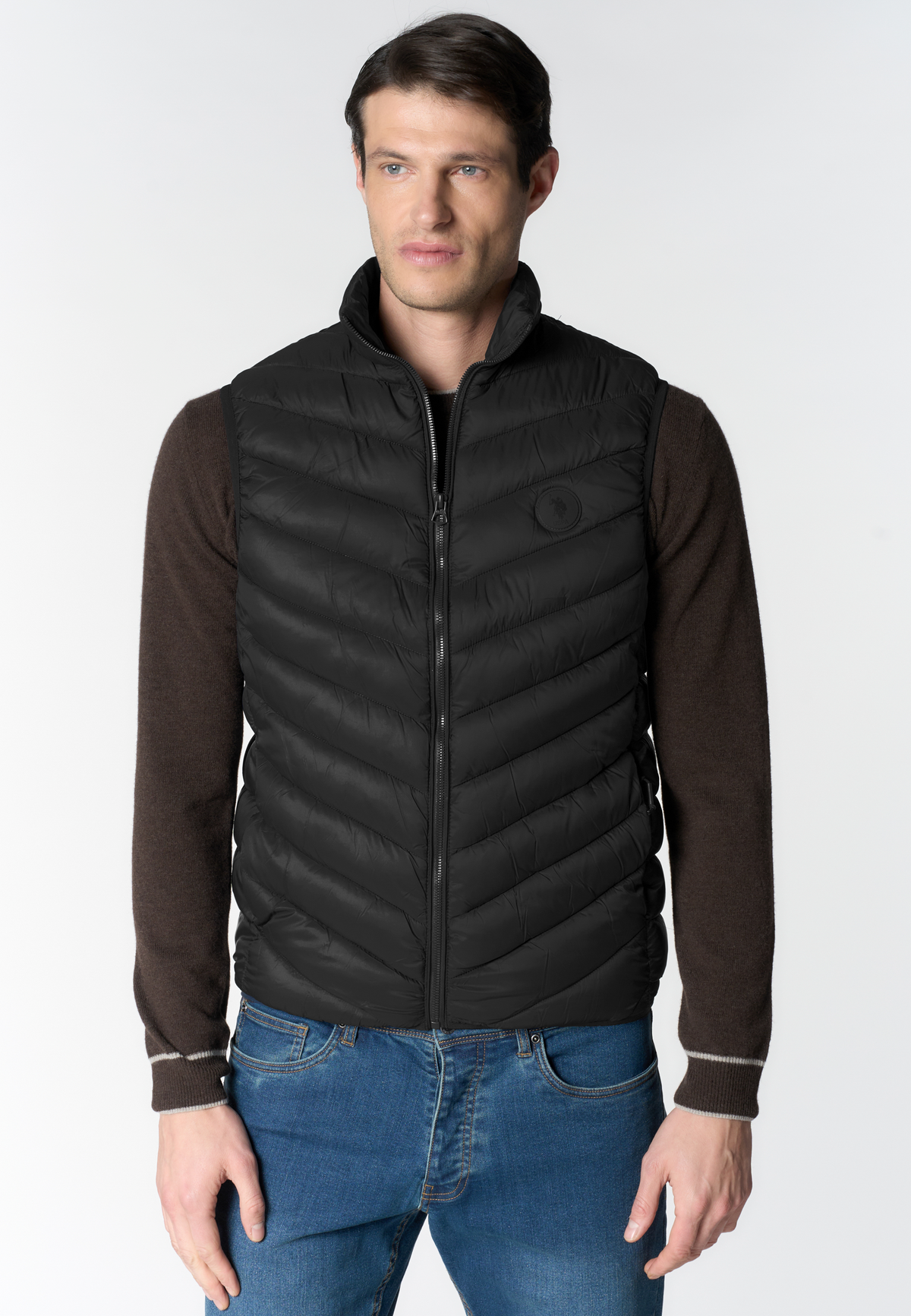 Gilet trapuntato con chiusura full zip