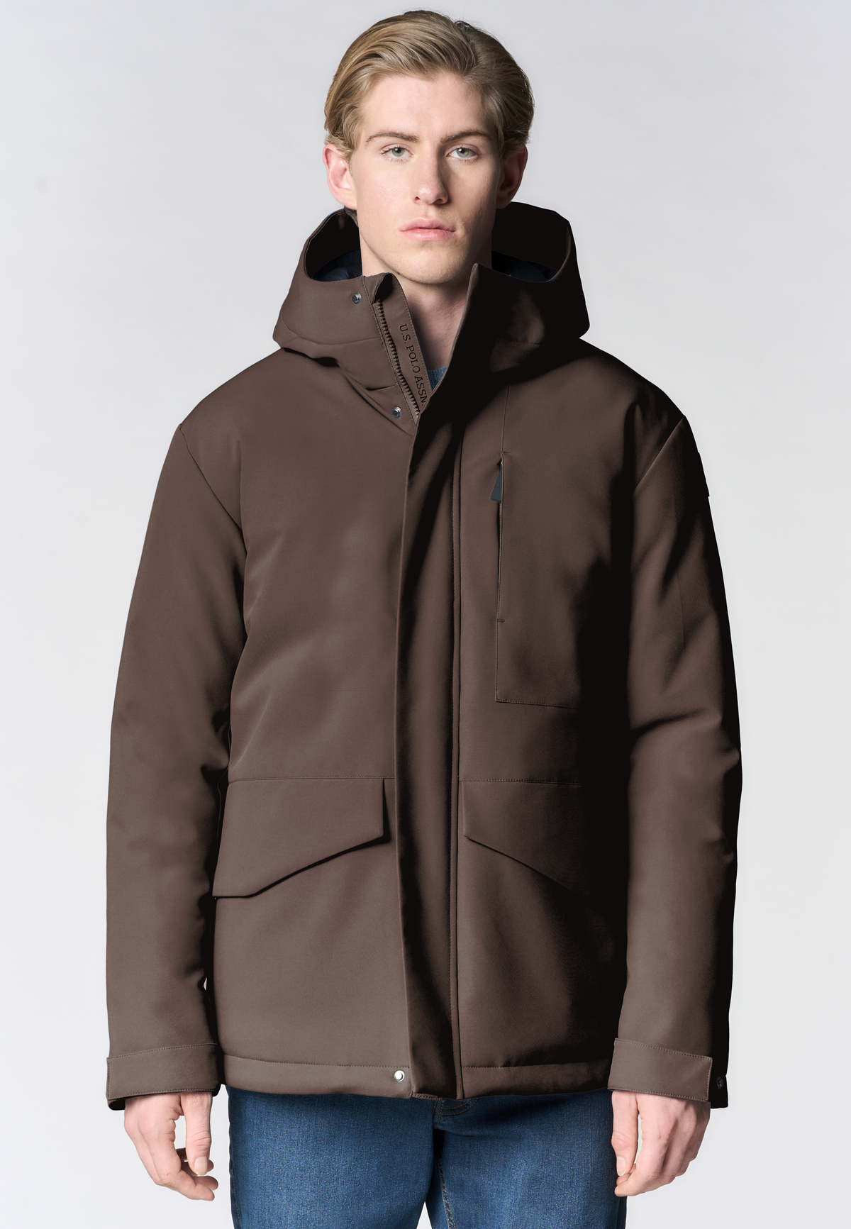 Giacca imbottita da uomo con cappuccio e chiusura full zip