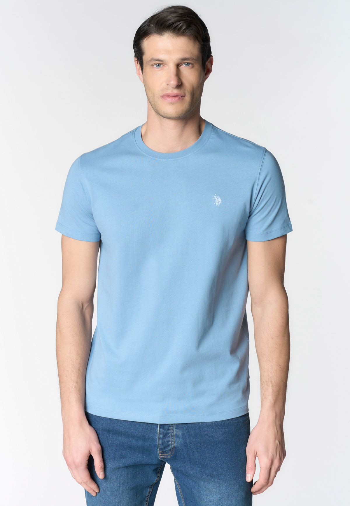 T-shirt girocollo in cotone heavy jersey