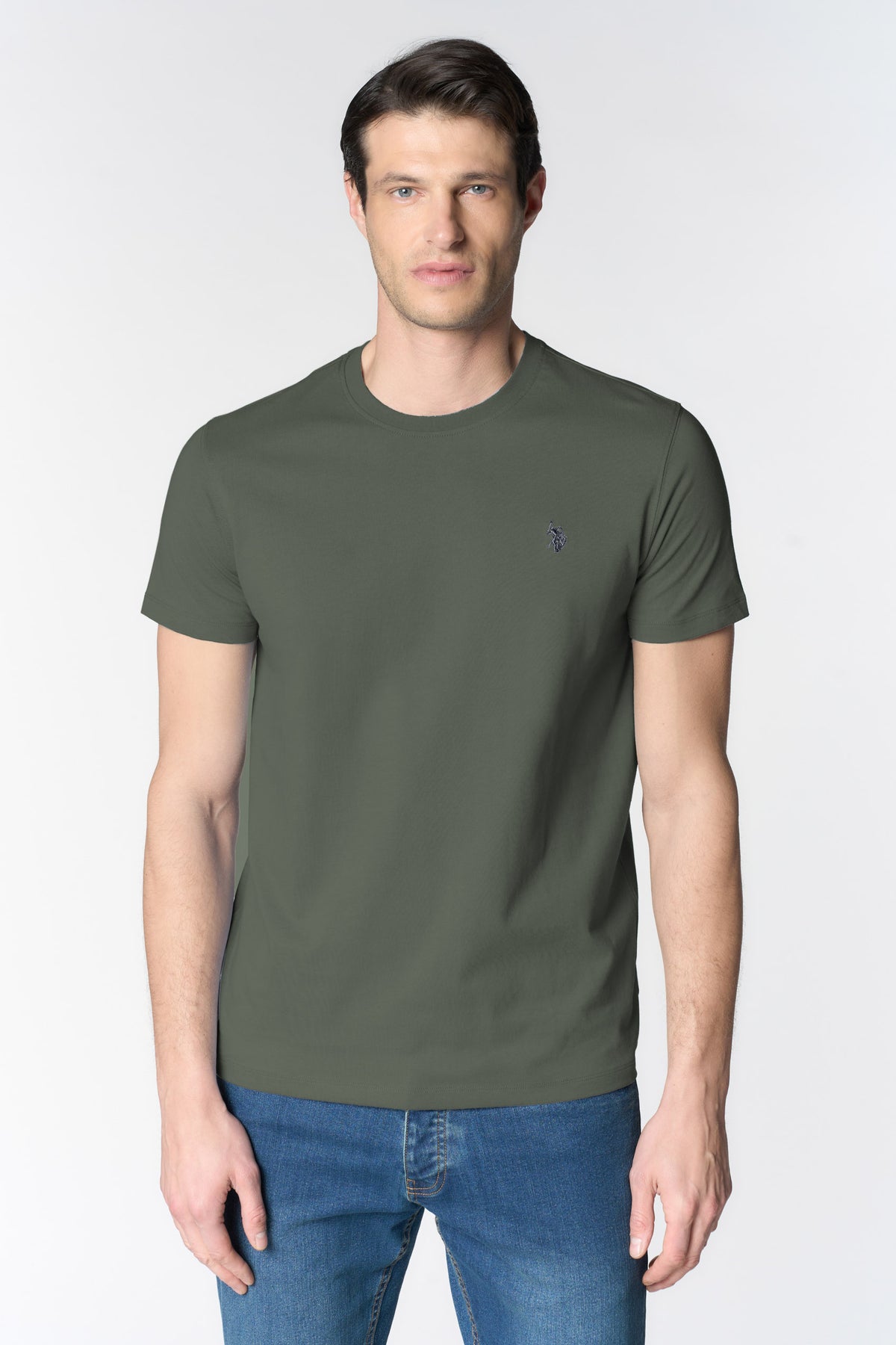 T-shirt girocollo in cotone heavy jersey