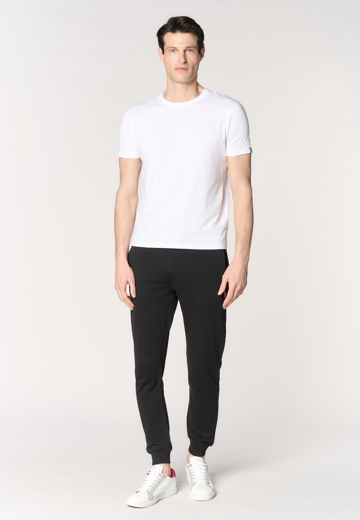 T-shirt girocollo in cotone stretch