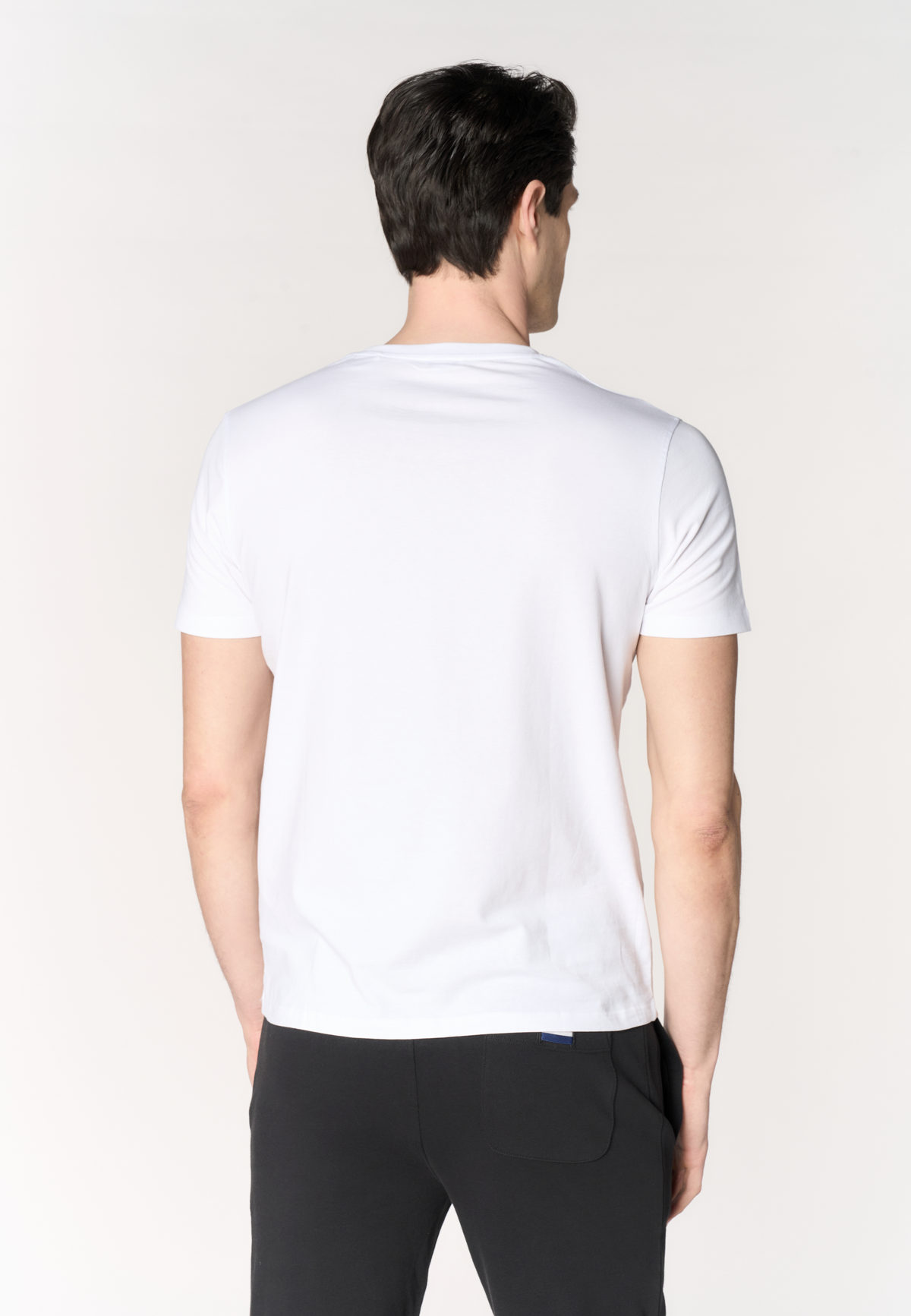 T-shirt girocollo in cotone stretch