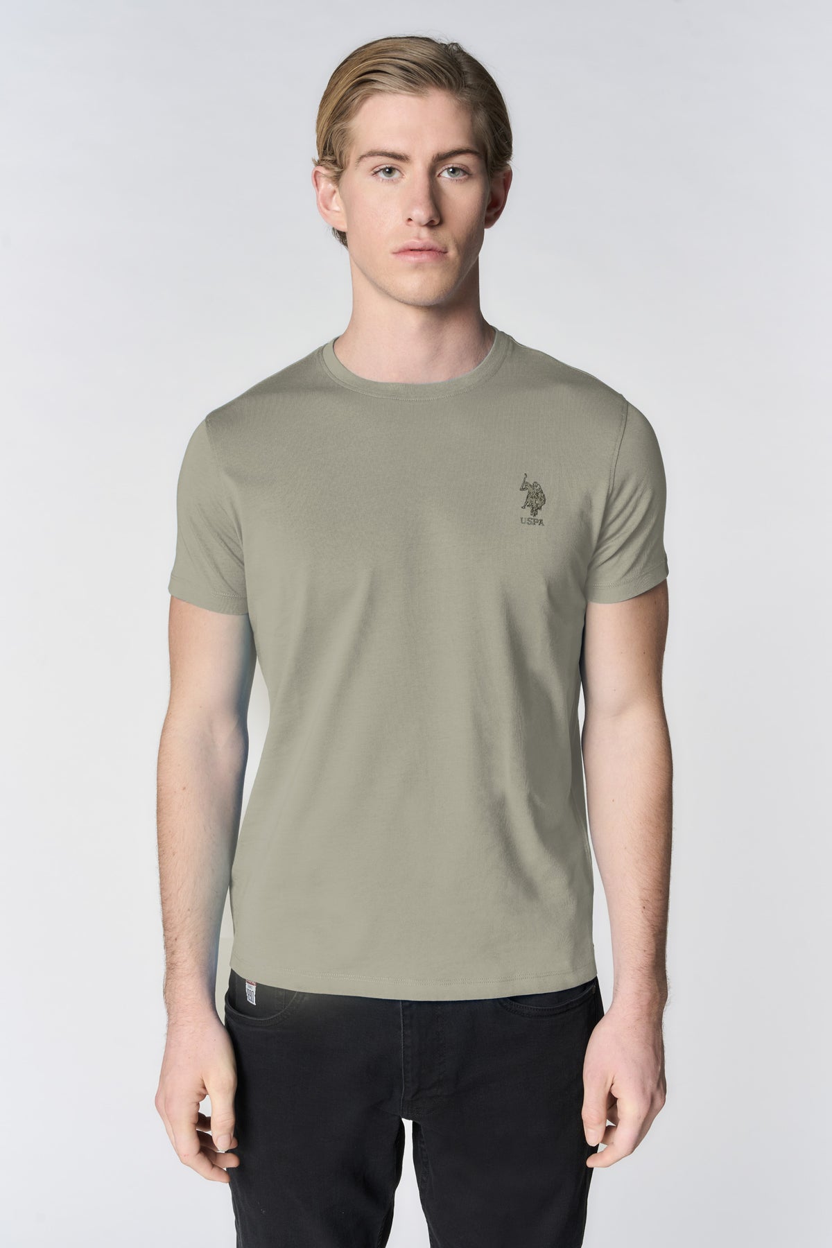 T-shirt girocollo in cotone stretch