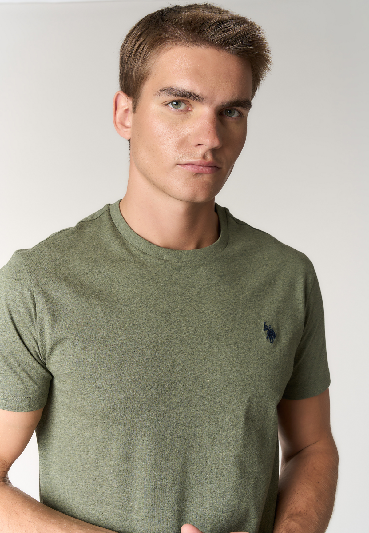 T-shirt girocollo in cotone mélange