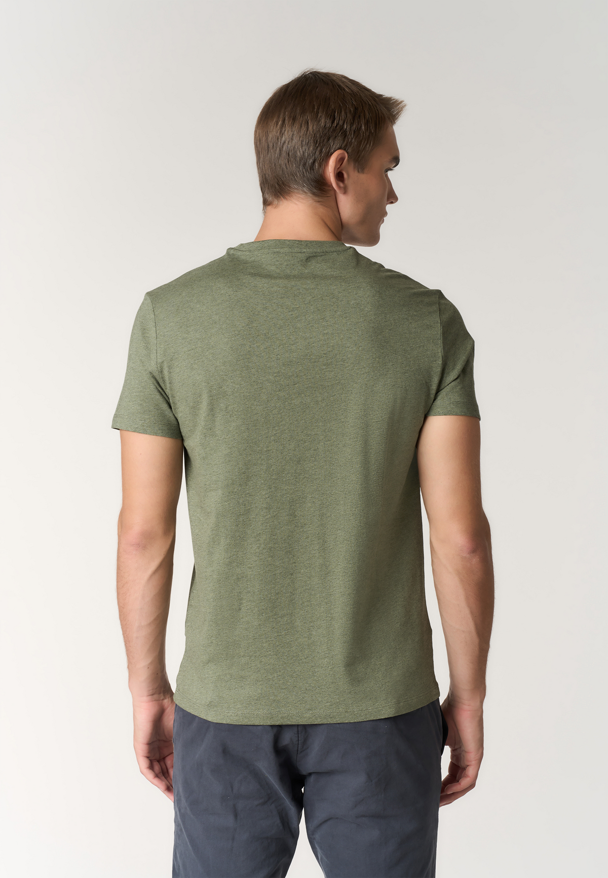 T-shirt girocollo in cotone mélange