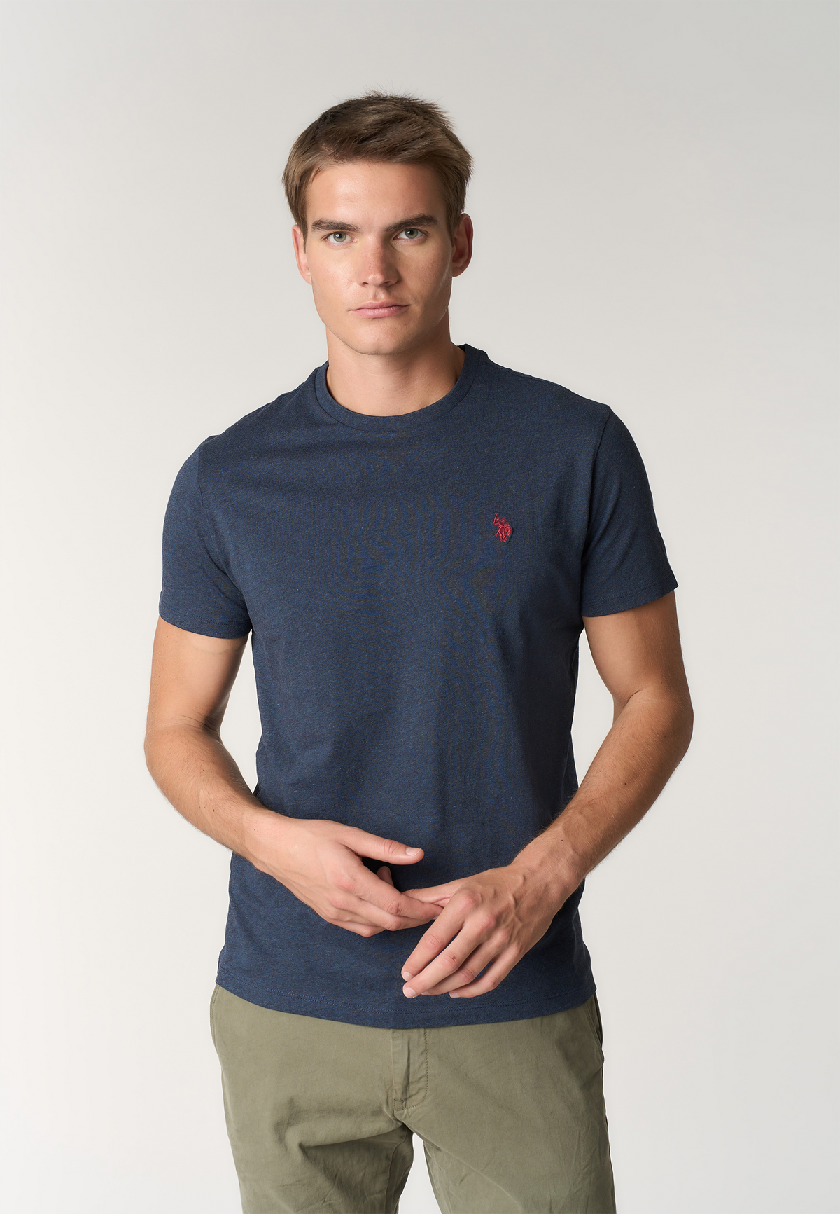 T-shirt girocollo in cotone mélange