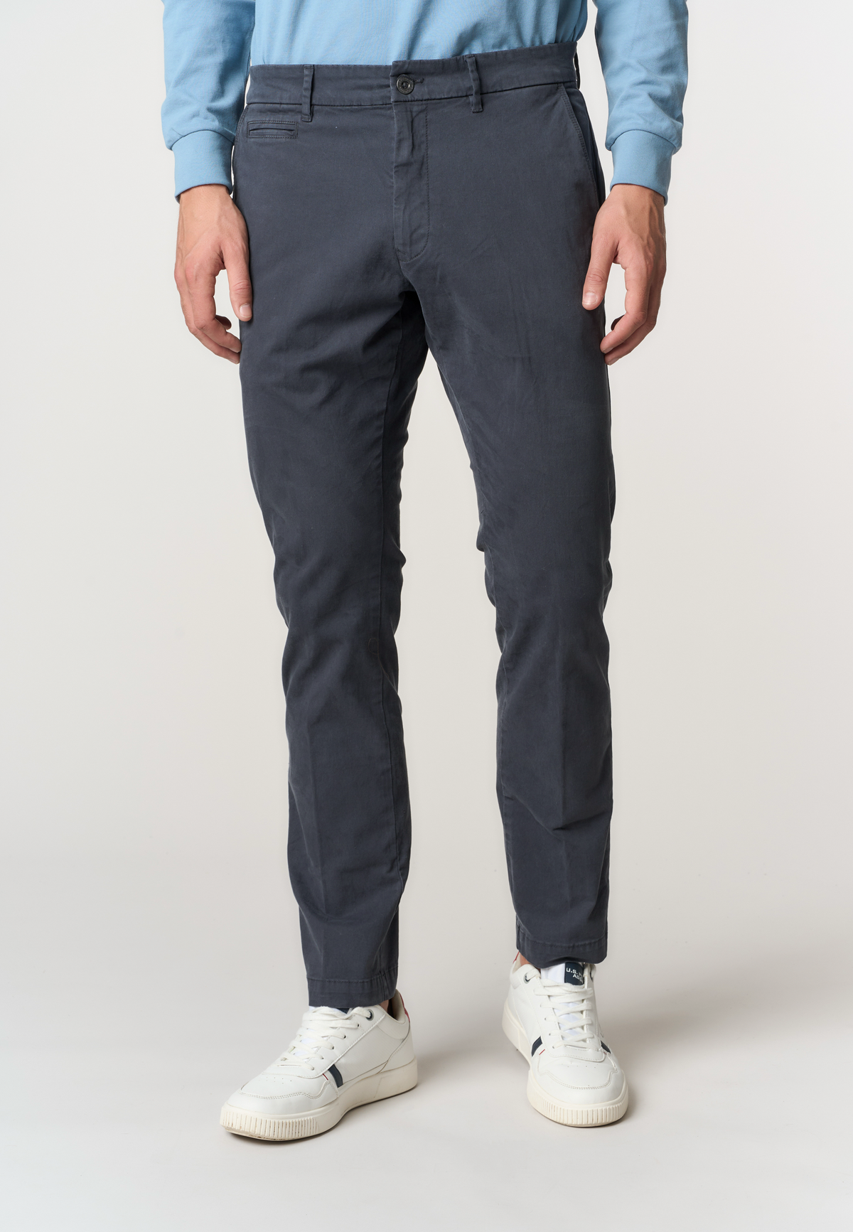 Pantaloni chino da uomo in cotone gabardine