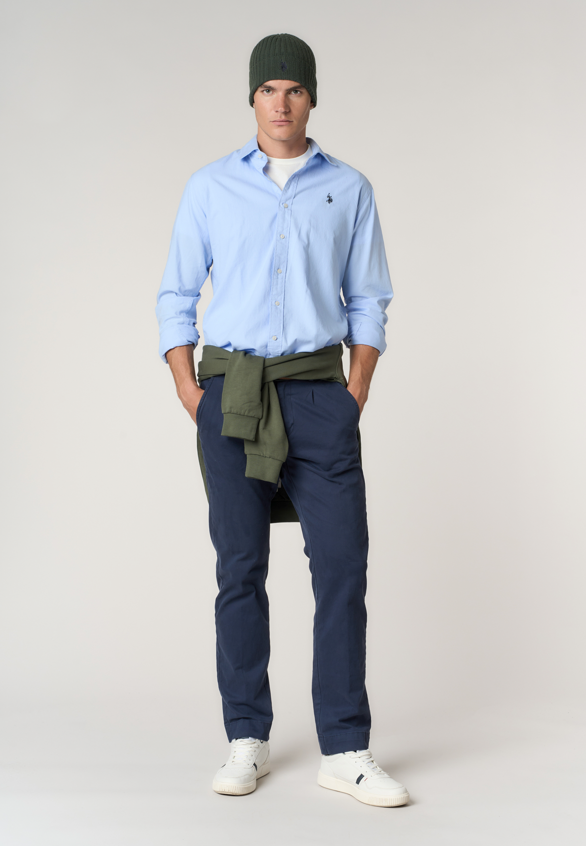 Pantaloni chino da uomo in cotone gabardine