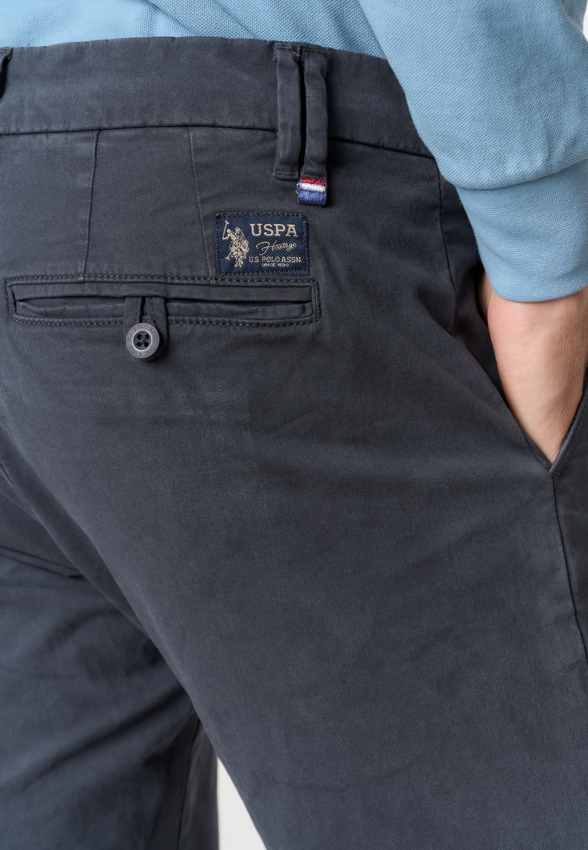 Pantaloni chino da uomo in cotone gabardine