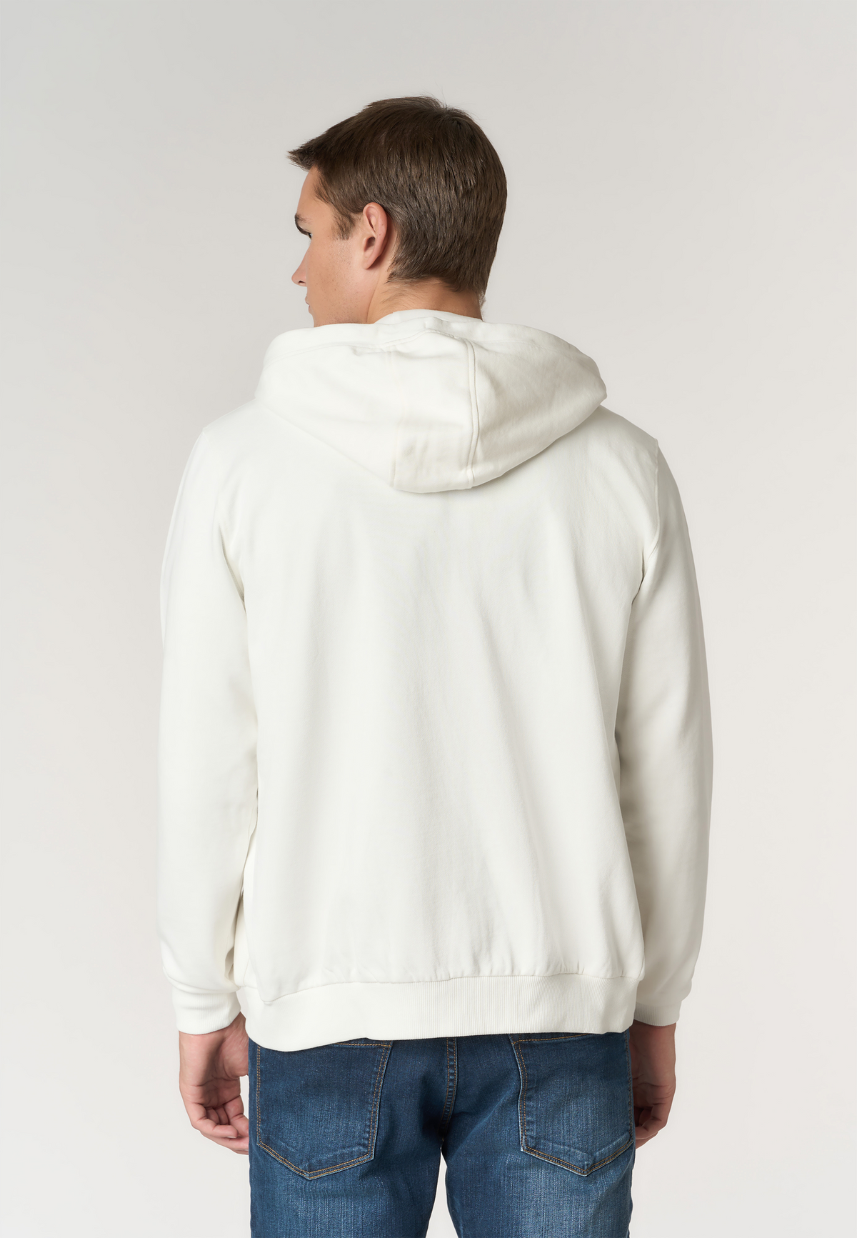 Felpa full zip con cappuccio in cotone