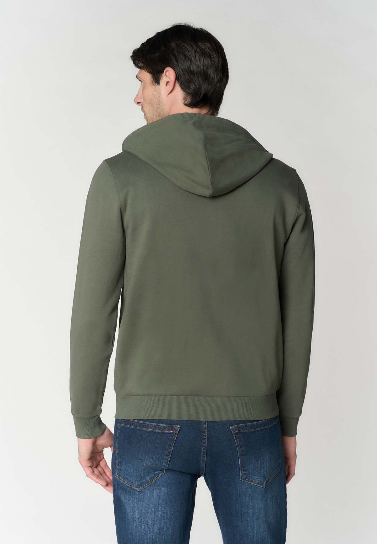 Felpa full zip con cappuccio in cotone