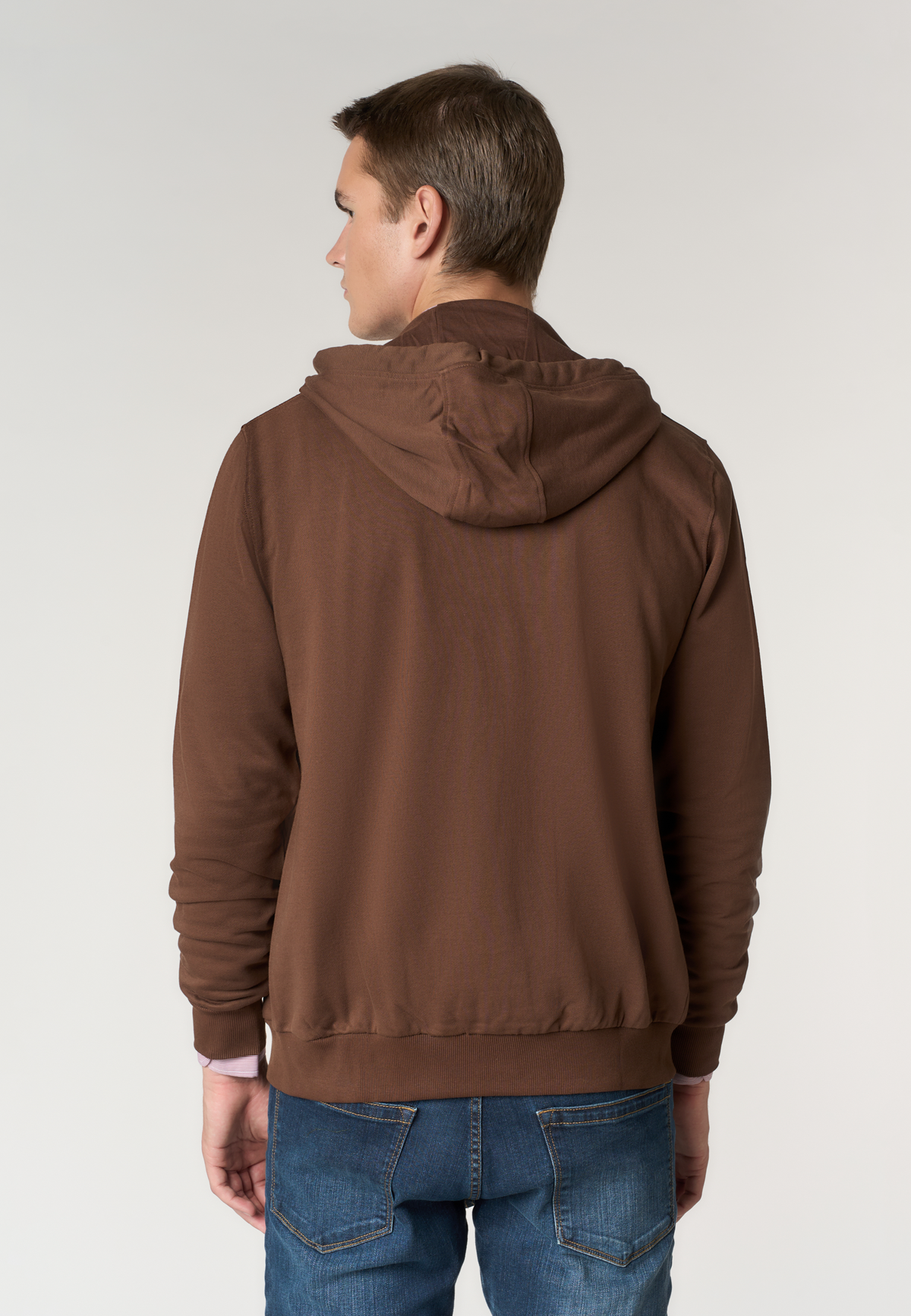 Felpa full zip con cappuccio in cotone