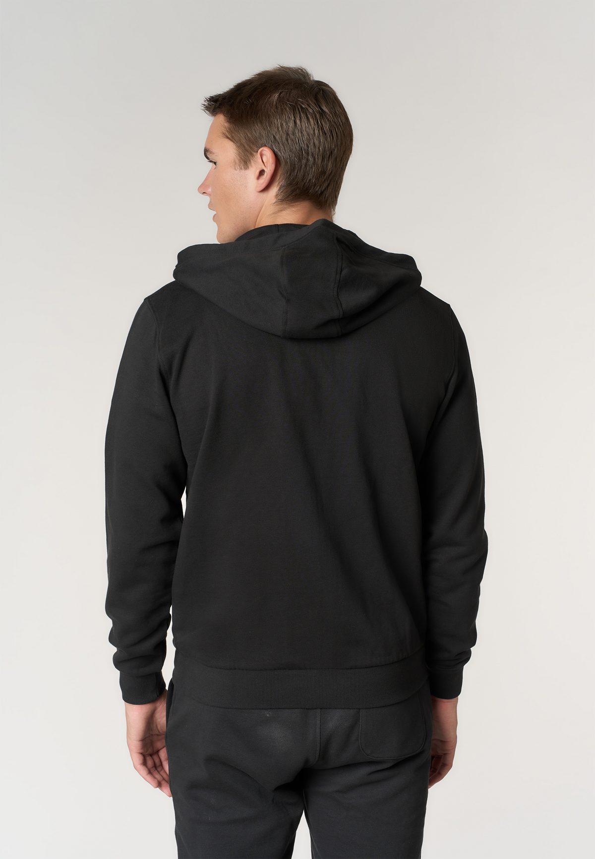 Felpa full zip con cappuccio in cotone