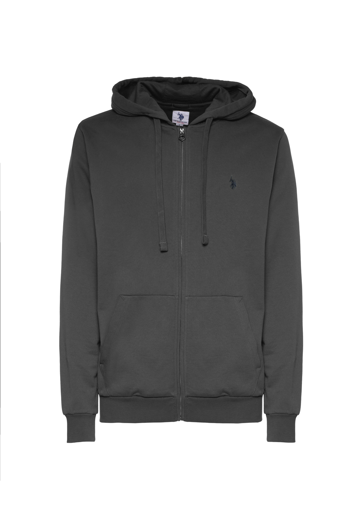 Felpa full zip con cappuccio in cotone
