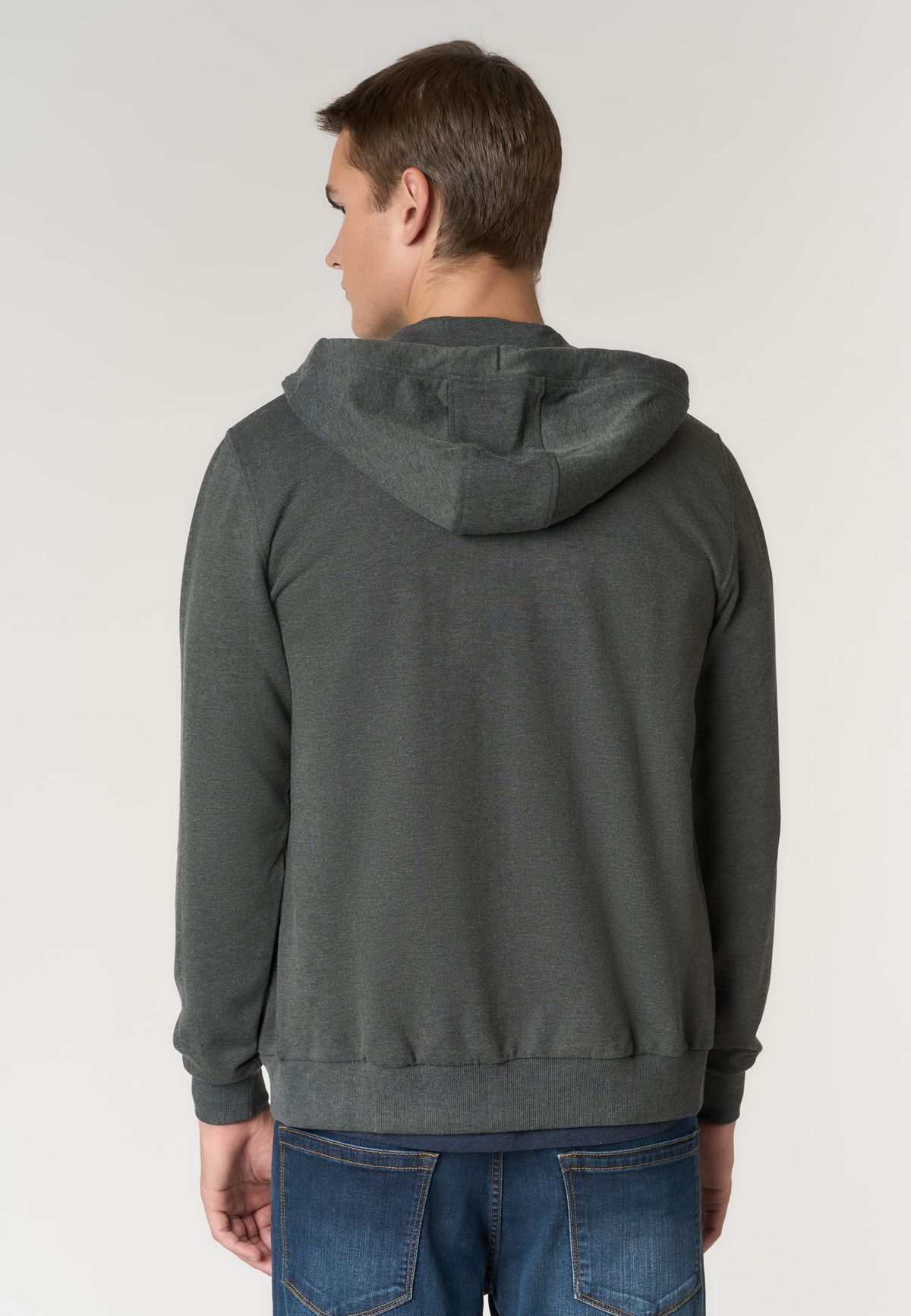 Felpa full zip con cappuccio in cotone