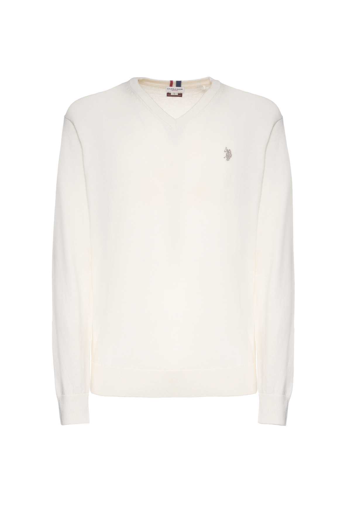 Maglia con scollo a V in misto cotone e cashmere