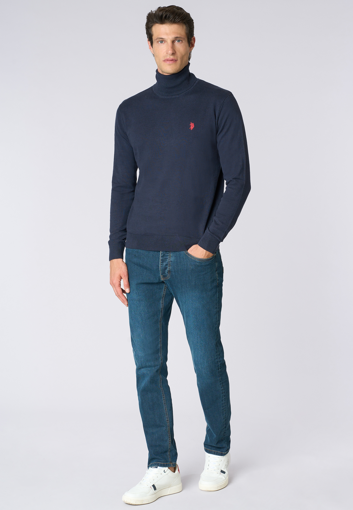 Maglia dolcevita in cotone e cashmere