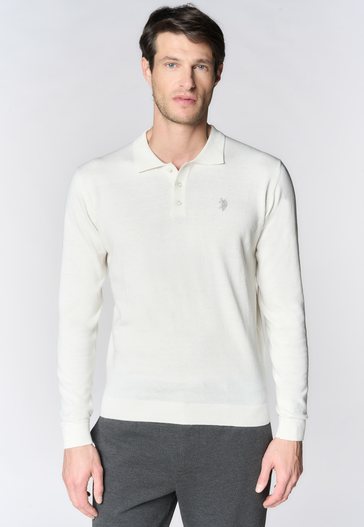 Polo shirt in cotone e cashmere