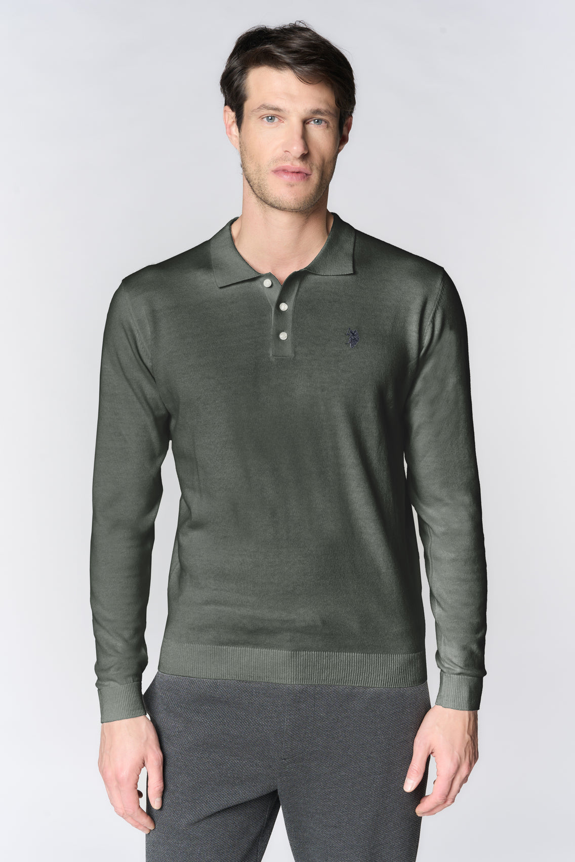 Polo shirt in cotone e cashmere