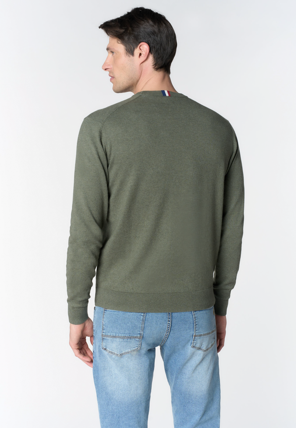 Maglia girocollo in misto lana e viscosa